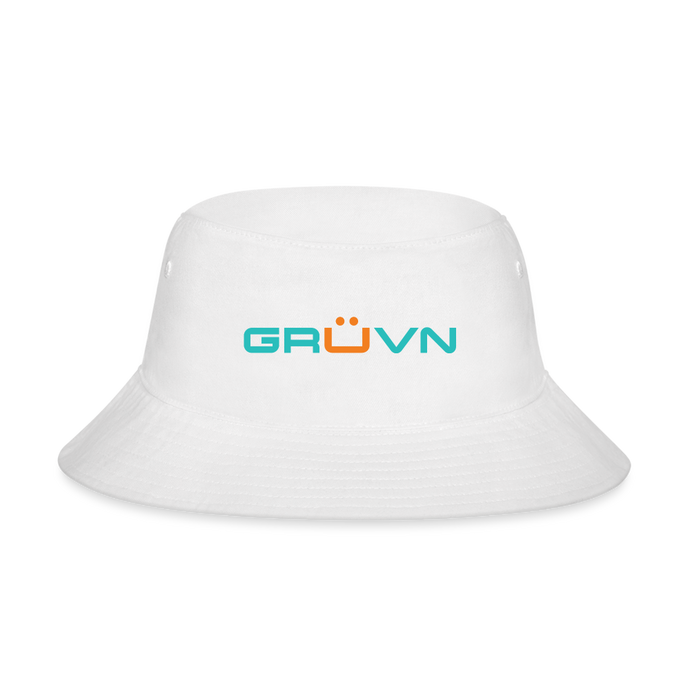 GRÜVN Bucket Hat - Teal Blue & Orange Logo (5 Colors) - white