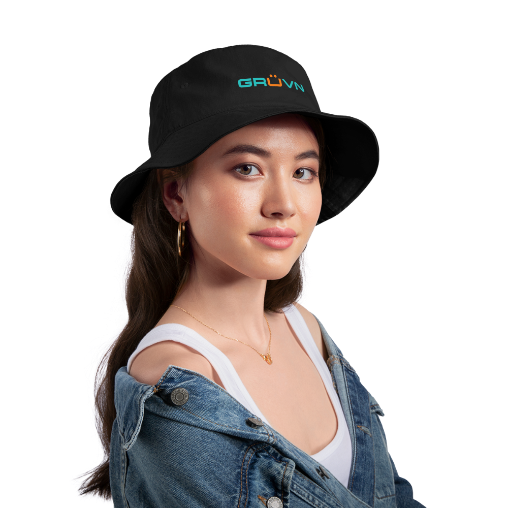 GRÜVN Bucket Hat - Teal Blue & Orange Logo (5 Colors) - black