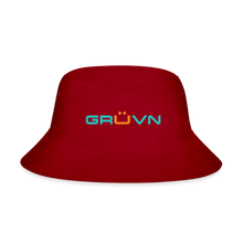 Load image into Gallery viewer, GRÜVN Bucket Hat - Teal Blue &amp; Orange Logo (5 Colors) - red
