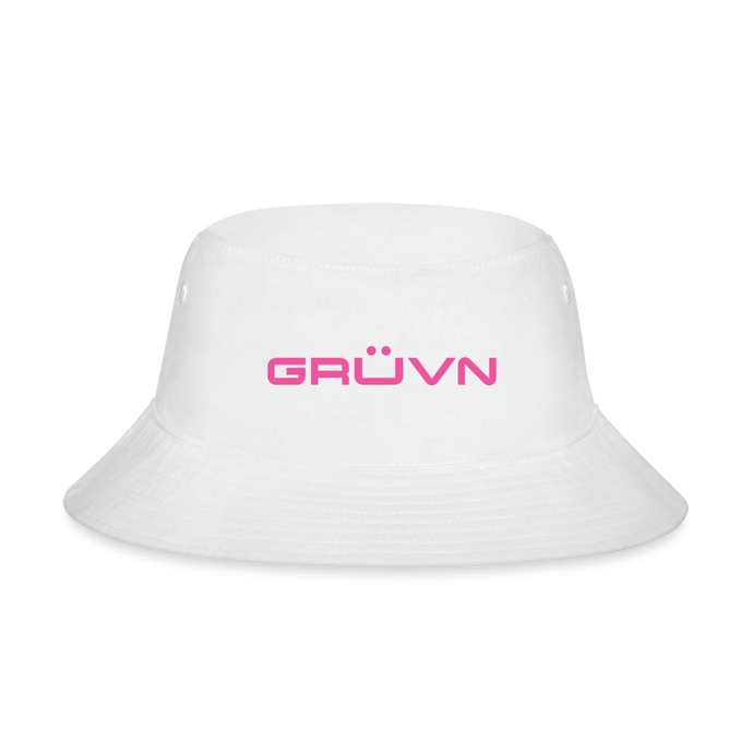 GRÜVN Bucket Hat - Pink Logo (4 Colors) - white