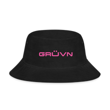 Load image into Gallery viewer, GRÜVN Bucket Hat - Pink Logo (4 Colors) - black
