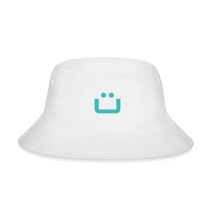 GRÜVN Bucket Hat - Teal Blue & Smile (5 Colors) - white