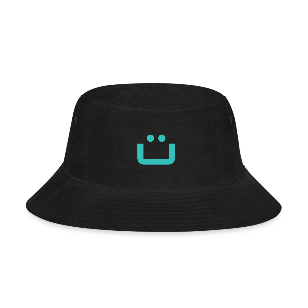 GRÜVN Bucket Hat - Teal Blue & Smile (5 Colors) - black