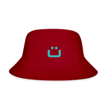 Load image into Gallery viewer, GRÜVN Bucket Hat - Teal Blue &amp; Smile (5 Colors) - red

