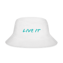 Load image into Gallery viewer, GRÜVN Bucket Hat - LIVE IT - Teal Blue (5 Colors) - white
