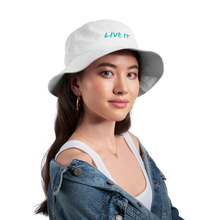 Load image into Gallery viewer, GRÜVN Bucket Hat - LIVE IT - Teal Blue (5 Colors) - white

