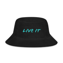 Load image into Gallery viewer, GRÜVN Bucket Hat - LIVE IT - Teal Blue (5 Colors) - black
