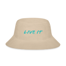 Load image into Gallery viewer, GRÜVN Bucket Hat - LIVE IT - Teal Blue (5 Colors) - cream
