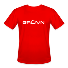 Load image into Gallery viewer, GRÜVN Men’s Moisture Wicking Performance T-Shirt - Valenzuelaon back - White GRUVN (5 Colors) - red
