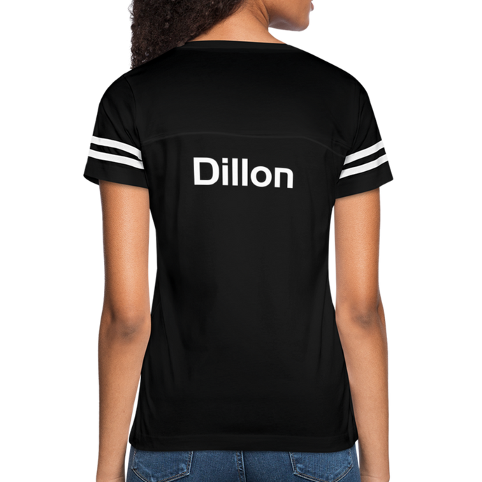 GRÜVN Women’s Vintage Sport T-Shirt - Dillon on back - black/white