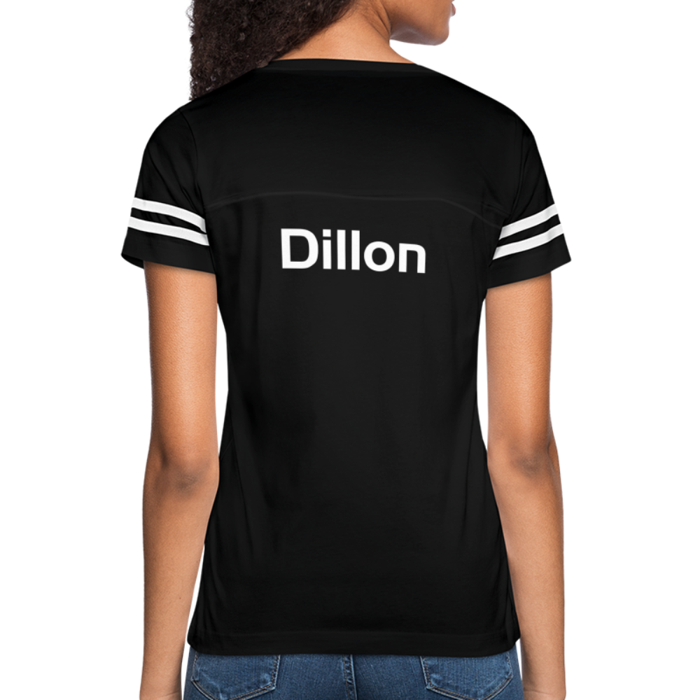 GRÜVN Women’s Vintage Sport T-Shirt - Dillon on back - black/white