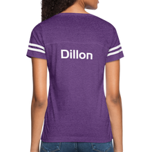 Load image into Gallery viewer, GRÜVN Women’s Vintage Sport T-Shirt - Dillon on back - vintage purple/white
