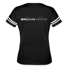 Load image into Gallery viewer, GRÜVN Women’s Vintage Sport T-Shirt - GRÜVN MÜVN  on back (7 Colors) - black/white
