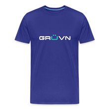 Load image into Gallery viewer, GRÜVN Men&#39;s Premium T-Shirt - White &amp; Blue Logo (SEWARD on back) - royal blue
