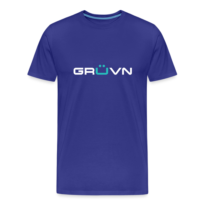 GRÜVN Men's Premium T-Shirt - White & Blue Logo (SEWARD on back) - royal blue