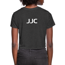 Load image into Gallery viewer, GRÜVN Women&#39;s Cropped T-Shirt - JJC on back - deep heather
