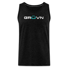 Load image into Gallery viewer, GRÜVN Men’s Premium Tank White &amp; Blue logo with &quot;Ohh Yeahh!!&quot; on back (5 Colors) - charcoal grey
