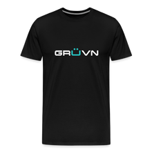 Load image into Gallery viewer, GRÜVN Men&#39;s Premium T-Shirt - White &amp; Blue Logo (9 colors) - black
