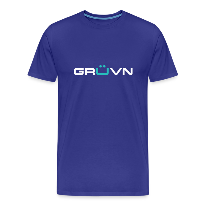 GRÜVN Men's Premium T-Shirt - White & Blue Logo (9 colors) - royal blue