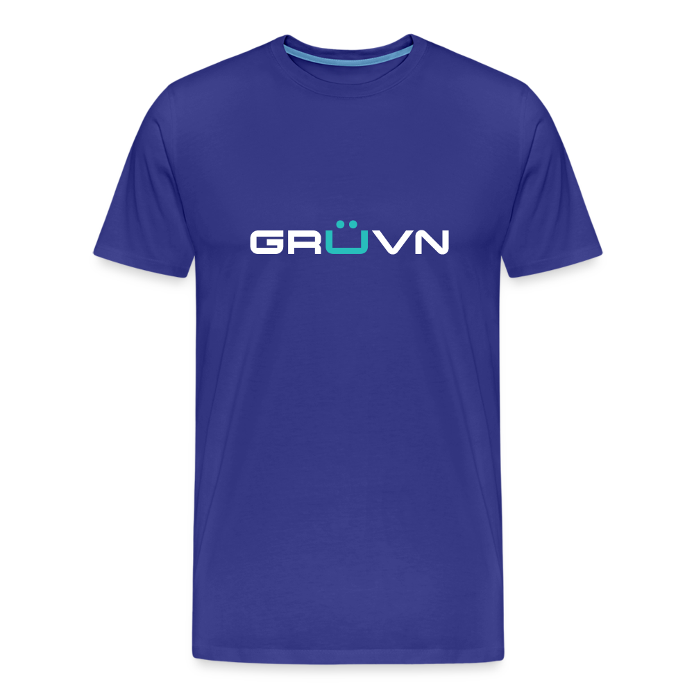 GRÜVN Men's Premium T-Shirt - White & Blue Logo (9 colors) - royal blue