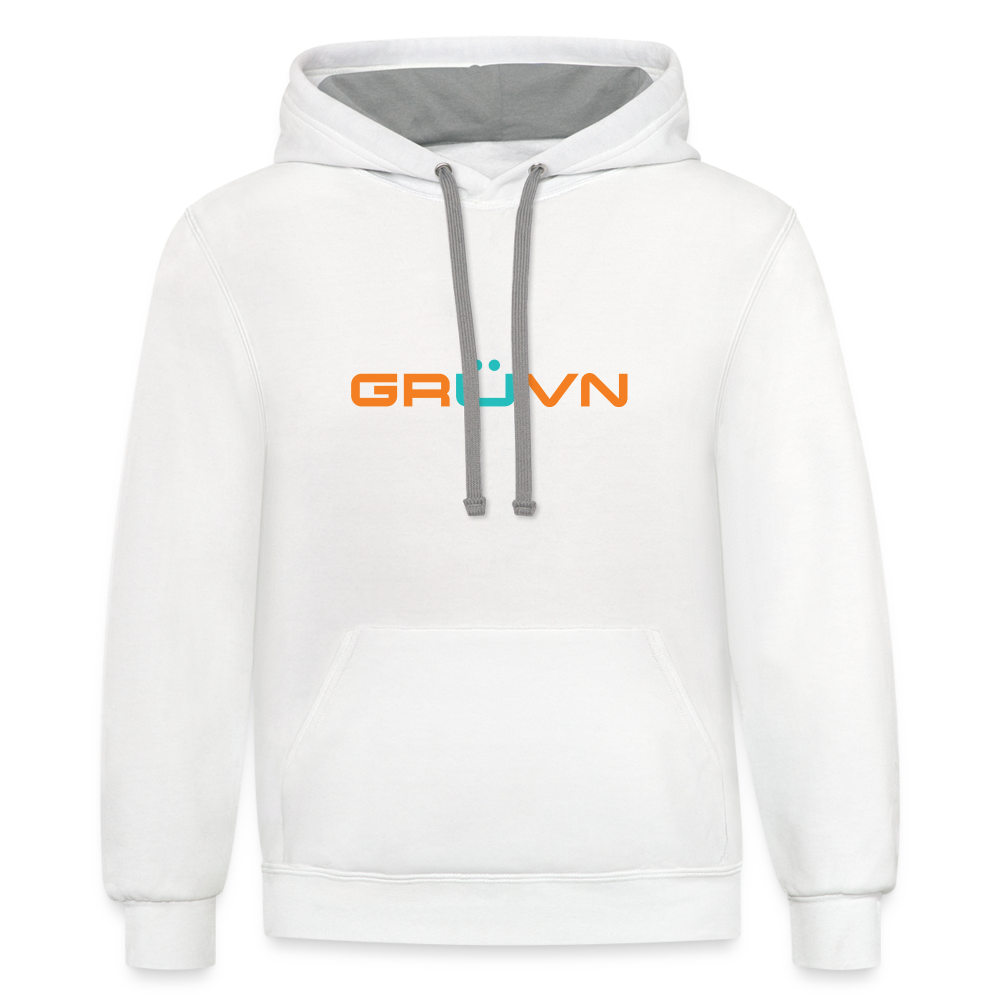 GRÜVN Unisex Contrast Hoodie - Orange & Blue - white/gray