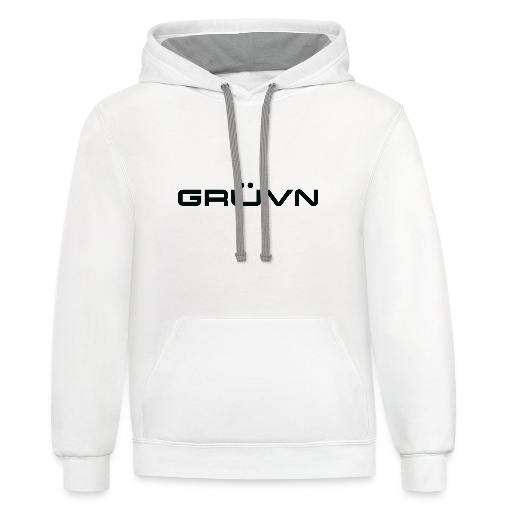 GRÜVN Unisex Contrast Hoodie - Black - white/gray