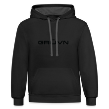 Load image into Gallery viewer, GRÜVN Unisex Contrast Hoodie - Black - black/asphalt
