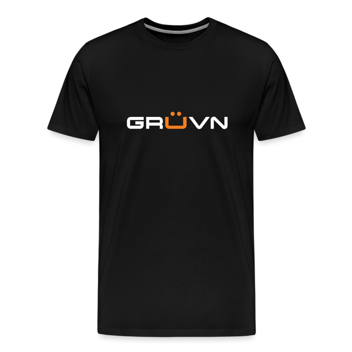 GRÜVN Men's Premium T-Shirt - White & Orange Logo (12 colors) - black