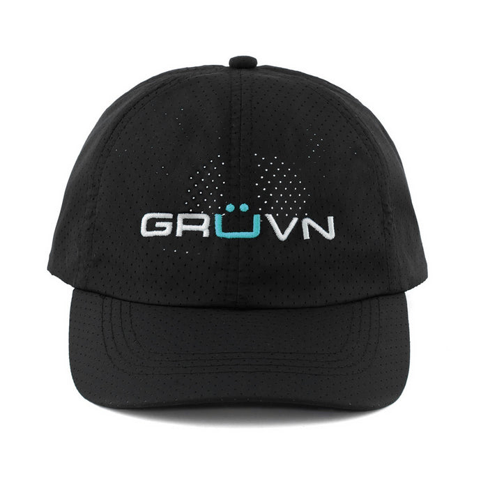 GRUVN hats dry fit performance hat black 