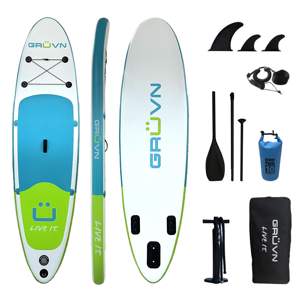 Inflatable Paddle Board Package 10'6 x 33 All Around Round Nose  iSUP GRUVN 