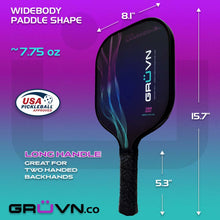 Load image into Gallery viewer, Pickleball paddles wide body graphite 16mm GRUVN Launch-G16
