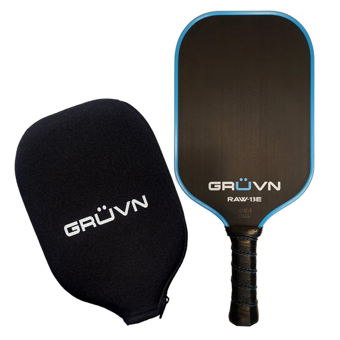 Carbon fiber elongated paddle GRUVN RAW-13E short handle blue