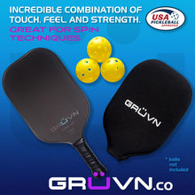 Load image into Gallery viewer, Pickleball paddle raw T700 carbon fiber elongated RAW-16E GRUVN blue
