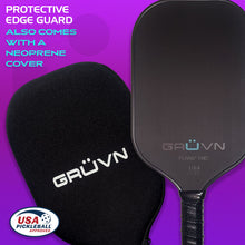 Load image into Gallery viewer, elongated  Pickleball paddle raw carbon fiber RAW-16E GRUVN blue
