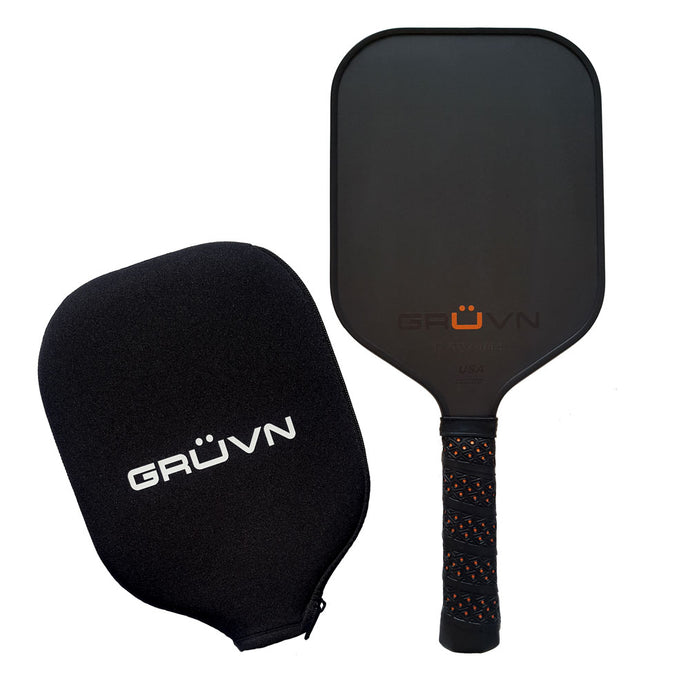 PIckleball paddle raw carbon fiber GRUVN RAW-16H hybrid orange