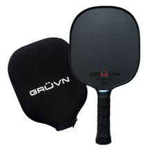Load image into Gallery viewer, Round T700 Raw Carbon Fiber Pickleball Paddle Red GRUVN RAW-16R with cover
