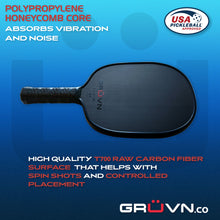 Load image into Gallery viewer, Round GRUVN RAW-16R red raw carbon fiber pickleball paddle
