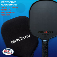Load image into Gallery viewer, GRUVN RAW-16R round carbon fiber pickleball paddle red
