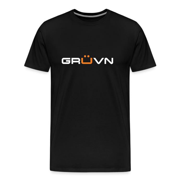 GRÜVN Men's Premium T-Shirt - White & Orange - black