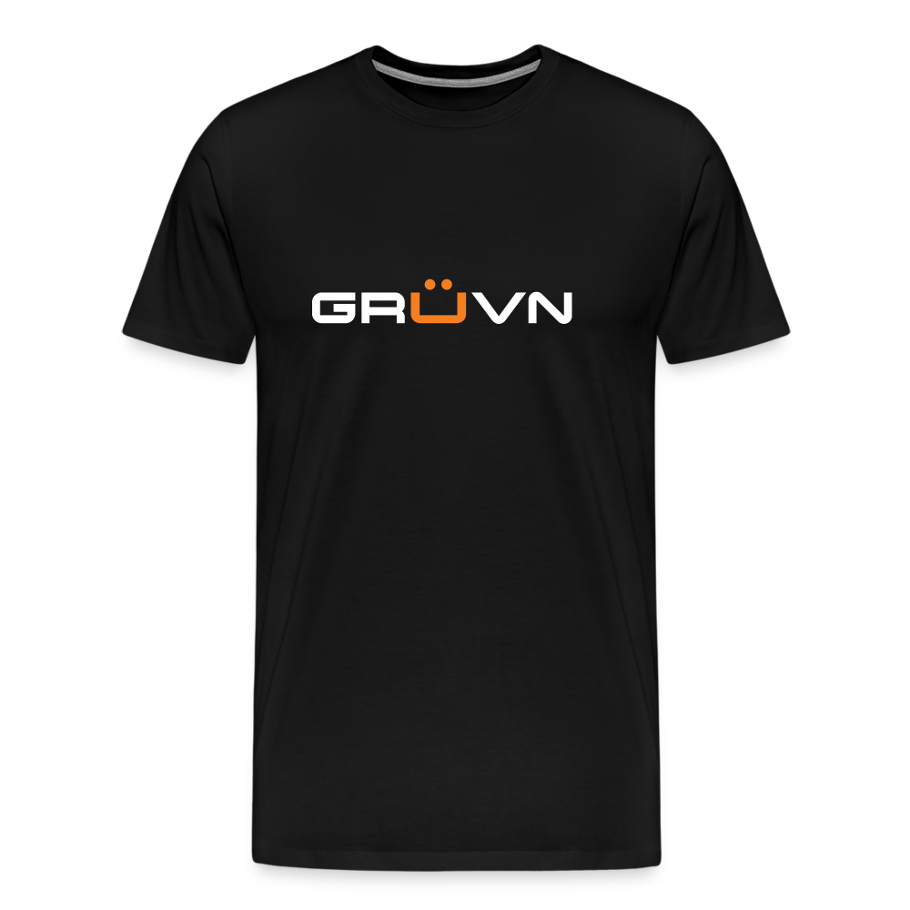 GRÜVN Men's Premium T-Shirt - White & Orange - black