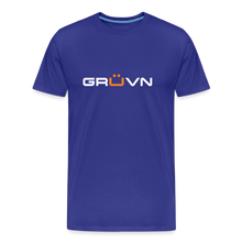 Load image into Gallery viewer, GRÜVN Men&#39;s Premium T-Shirt - White &amp; Orange - royal blue
