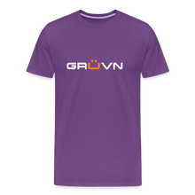 Load image into Gallery viewer, GRÜVN Men&#39;s Premium T-Shirt - White &amp; Orange - purple

