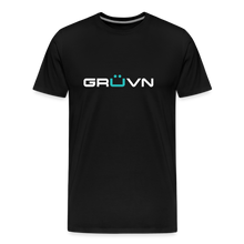 Load image into Gallery viewer, GRÜVN Men&#39;s Premium T-Shirt - White &amp; Blue - black
