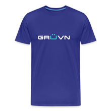 Load image into Gallery viewer, GRÜVN Men&#39;s Premium T-Shirt - White &amp; Blue - royal blue
