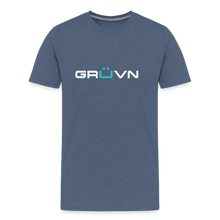 Load image into Gallery viewer, GRÜVN Men&#39;s Premium T-Shirt - White &amp; Blue - heather blue

