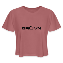 Load image into Gallery viewer, GRÜVN Women&#39;s Cropped T-Shirt - Black - mauve
