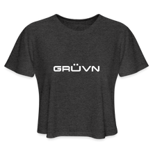 Load image into Gallery viewer, GRÜVN Women&#39;s Cropped T-Shirt - White - deep heather
