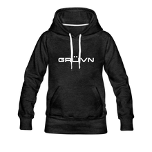 Load image into Gallery viewer, GRÜVN Women’s Premium Hoodie - White - charcoal gray
