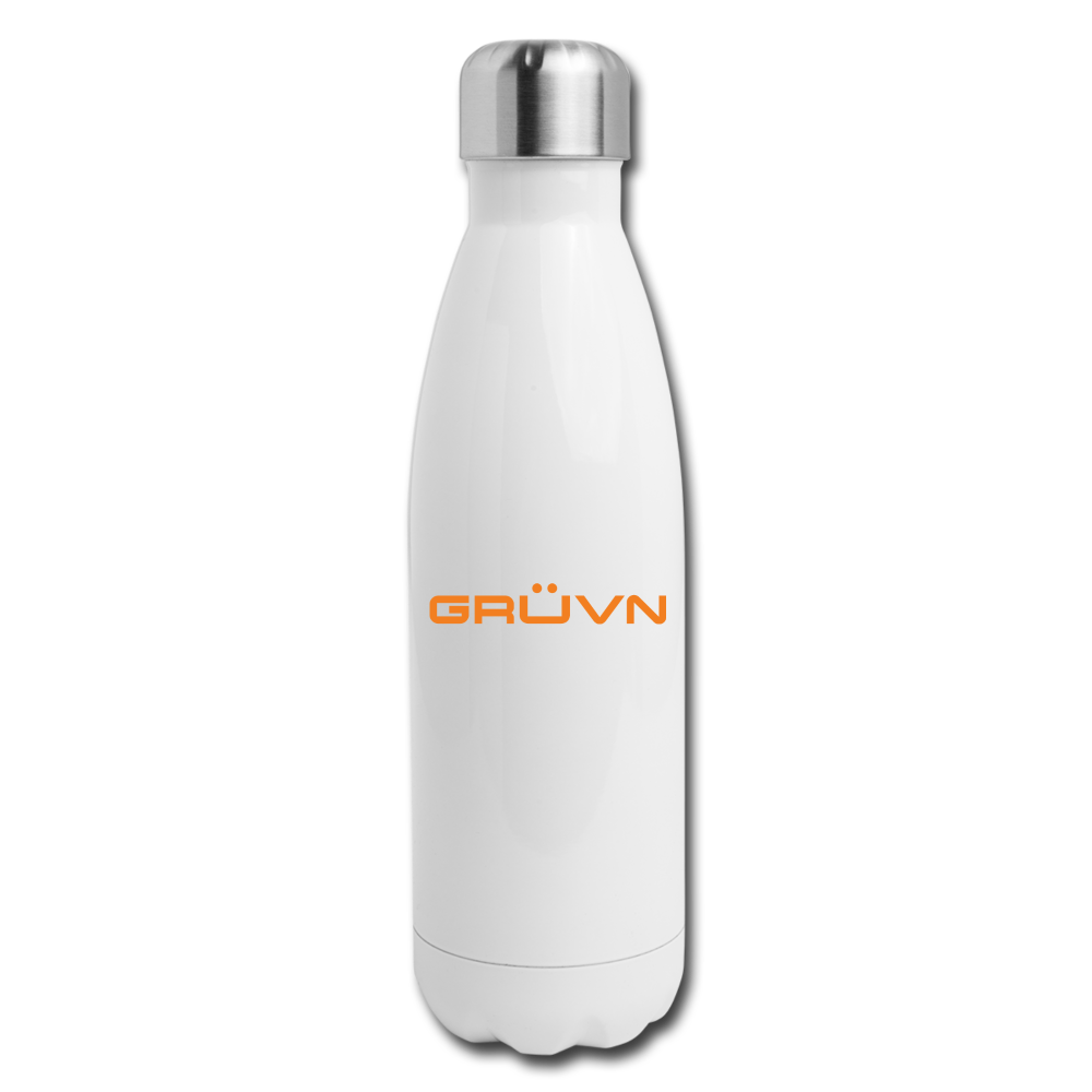 GRÜVN Insulated Stainless Steel Water Bottle - Orange (3 Styles) - white