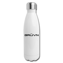 Load image into Gallery viewer, GRÜVN Insulated Stainless Steel Water Bottle - Black Logo (5 Styles) - white
